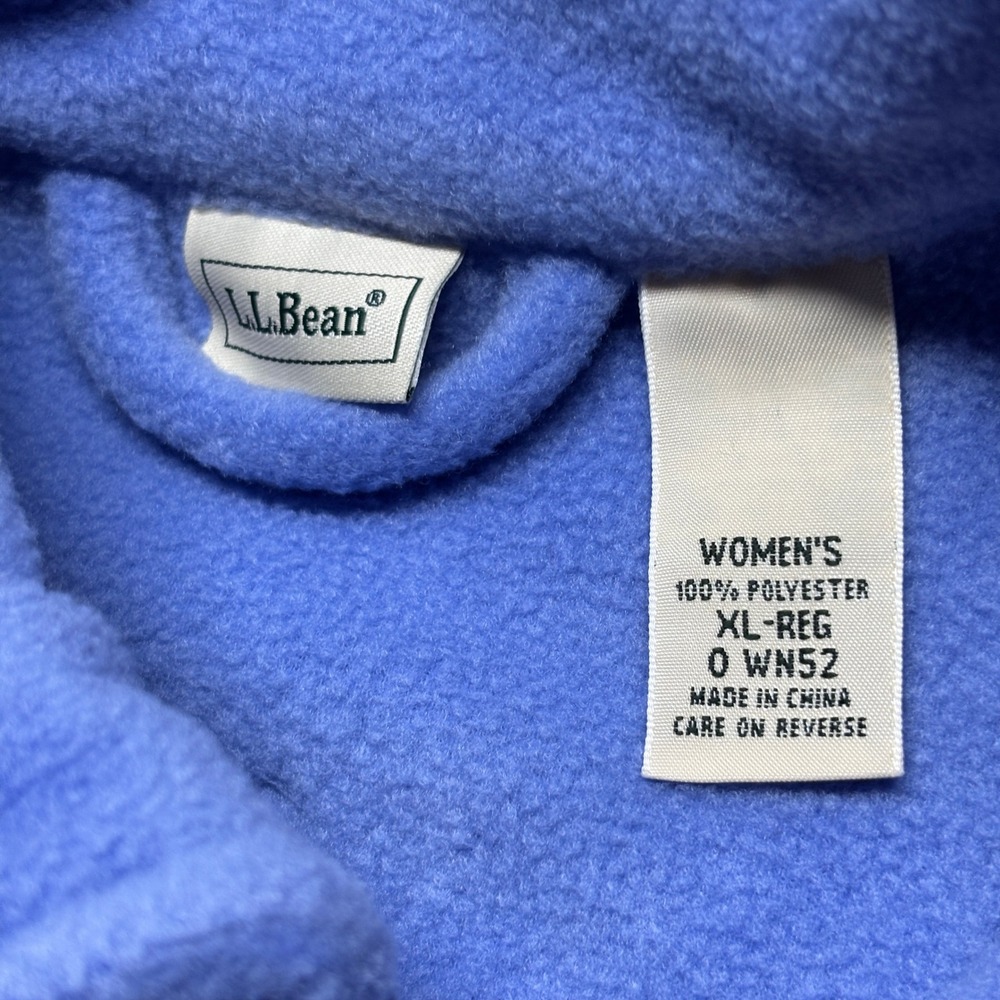 L.L. Bean Robe Housecoat Womens XL Winter Fleece Zip Front Larkspur Blue NEW - Picture 4 of 8